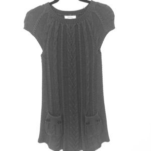 short sleeve gray sweater dress